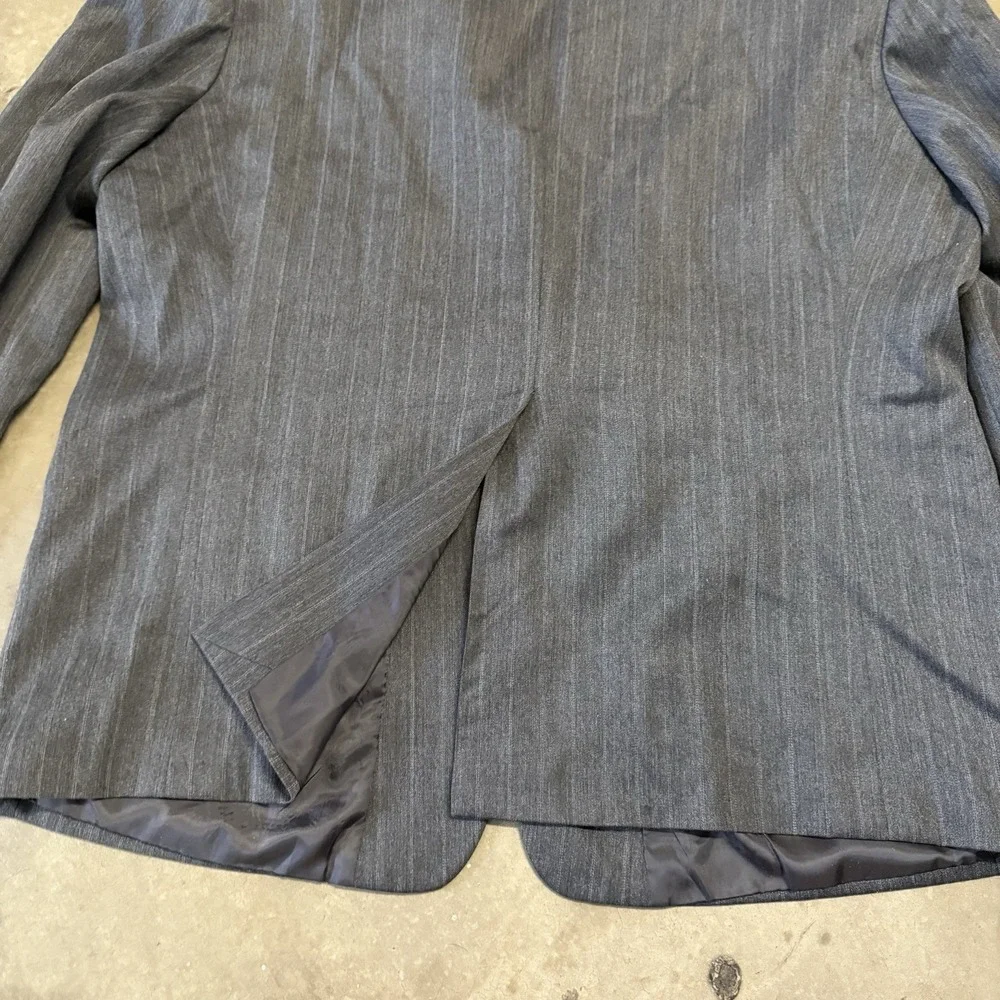 Petrocelli 54R Navy Blue Two Button 100% Wool Blazer Jacket Sport Coat Pinstripe
